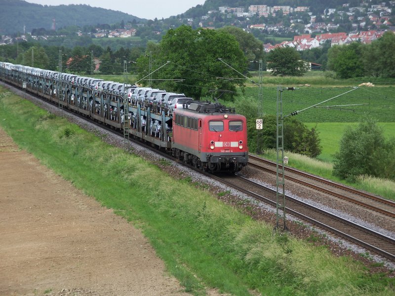 BR 140 mit GZ bei Grosachsen Heddesheim. Aufgenommen am 26.05.07.