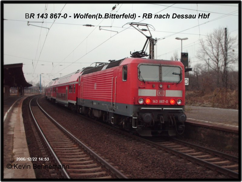 BR 143 867-0 mit einen RB in Wolfen(b. BTF).