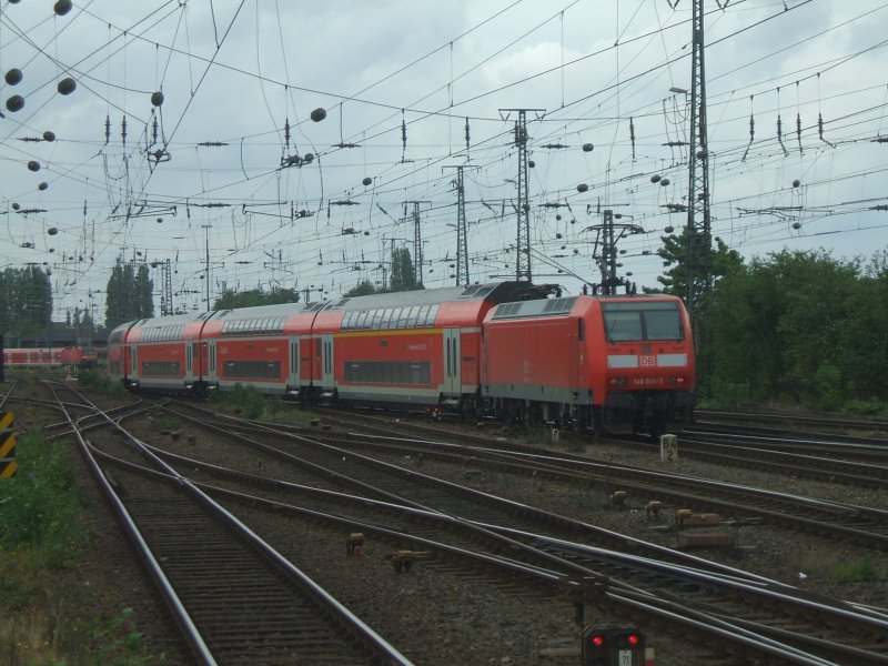 BR 146 001-3 schiebt den RE2 von Mnchengladbach nach Mnster.