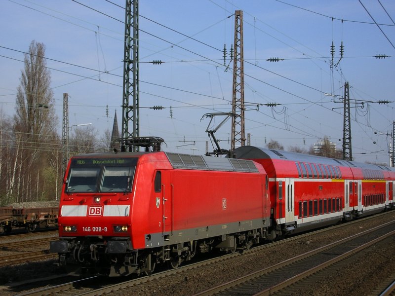 BR 146 008-8 mit RE 6 von Minden nach Dsseldorf Hbf.(08.03.2008)