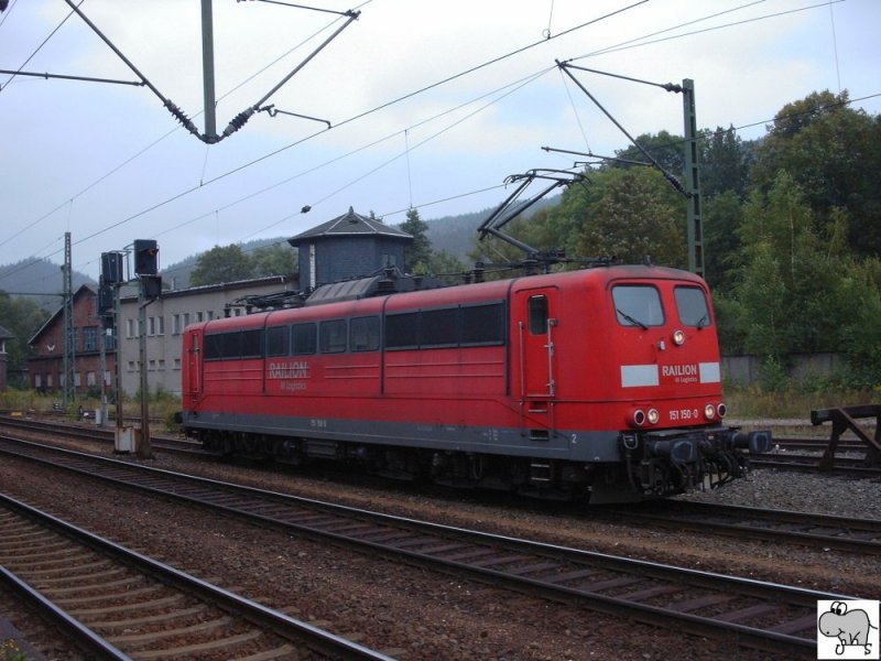 BR 151 150-0 der Railion wartet am 09. September 2007 auf Ihren nchsten Schubhilfe Einsatz in Probstzella.