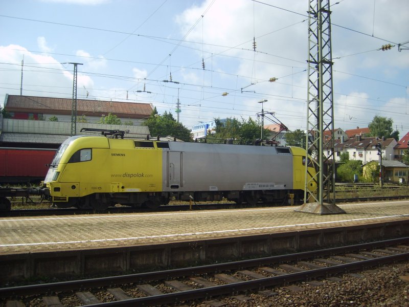 Br 152 Dispolok im Bahnhof Ansbach, 21.8.2007