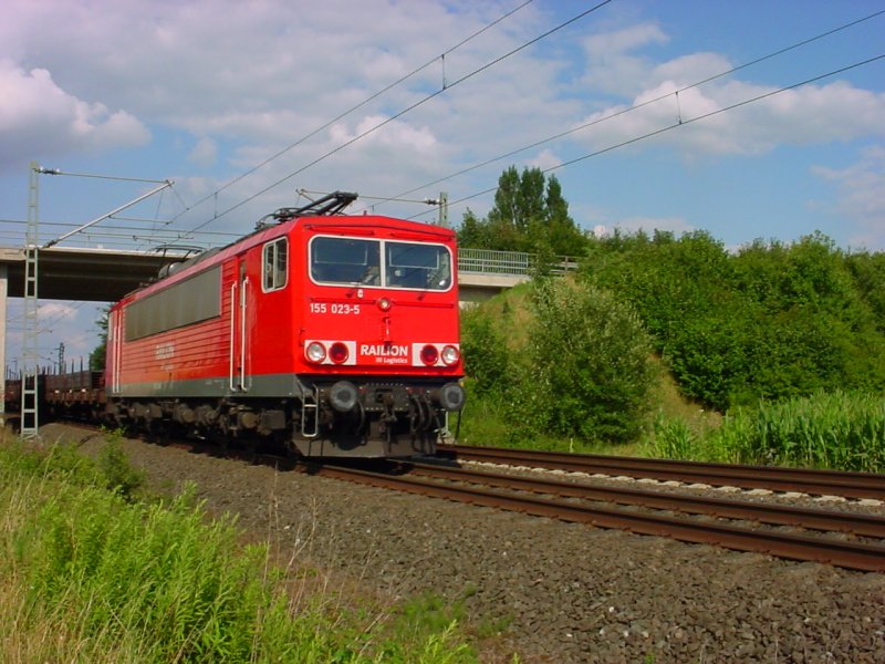 BR 155 023-5 am 13.07.2008 bei Salzkotten.
