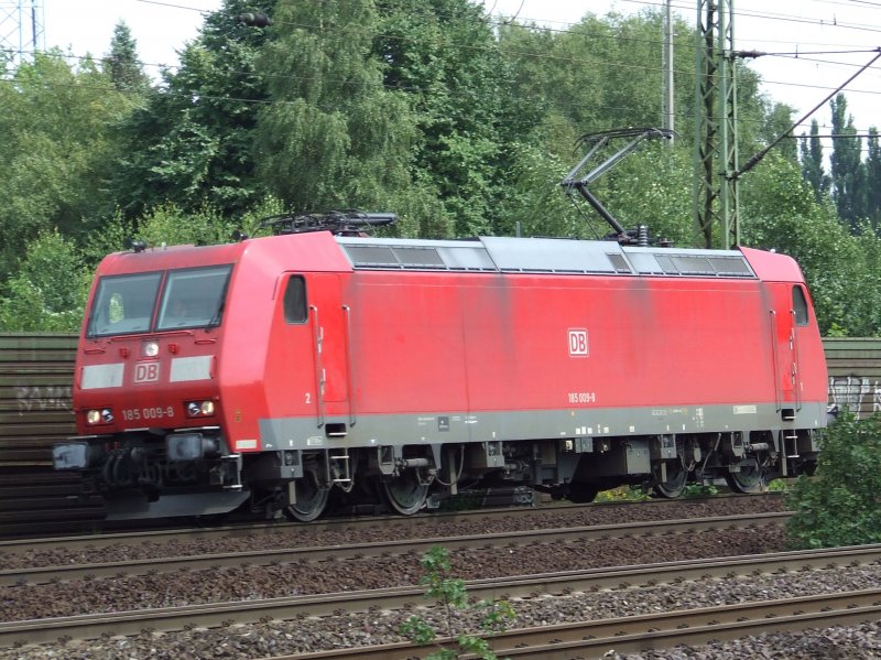 BR 185 009-8 durchf�hrt HH-Harburg in Richtung HH-Hbf am 06.08.2008.