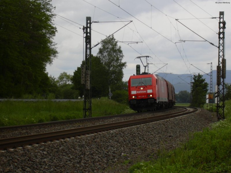 BR 185 238 mit Gterzug bei Eschwege West in Richtung Bebra; Mnnertag 2007