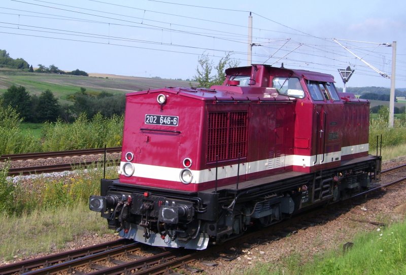 BR 202 646-6 am 26.08.07 bei der groen Lokpaarade des schsischen Eisenbahnmuseum Chemnitz-Hilbersdorf. (Heizhausfest)