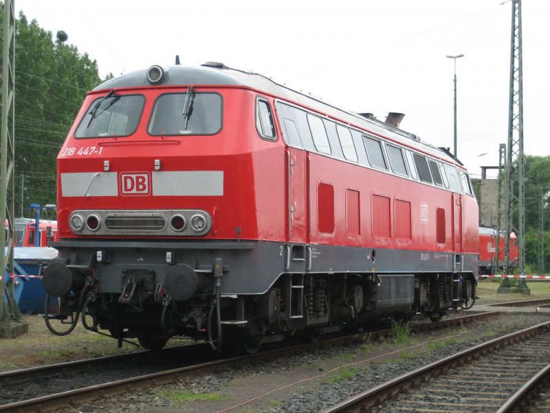BR 218 447 steht am Tag der Schiene in Braunschweig 