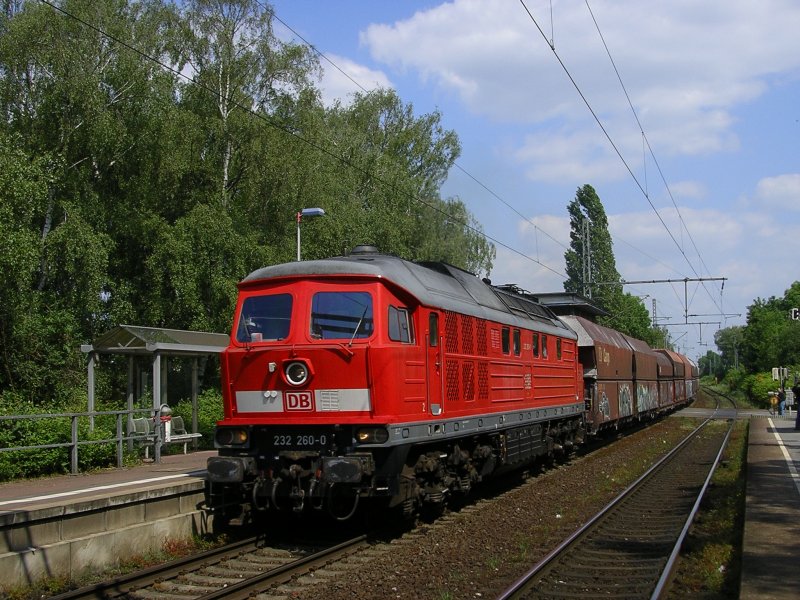 BR 232 260-0 mit Kohlenwagen nach BO Langendreer.(21.05.2008)