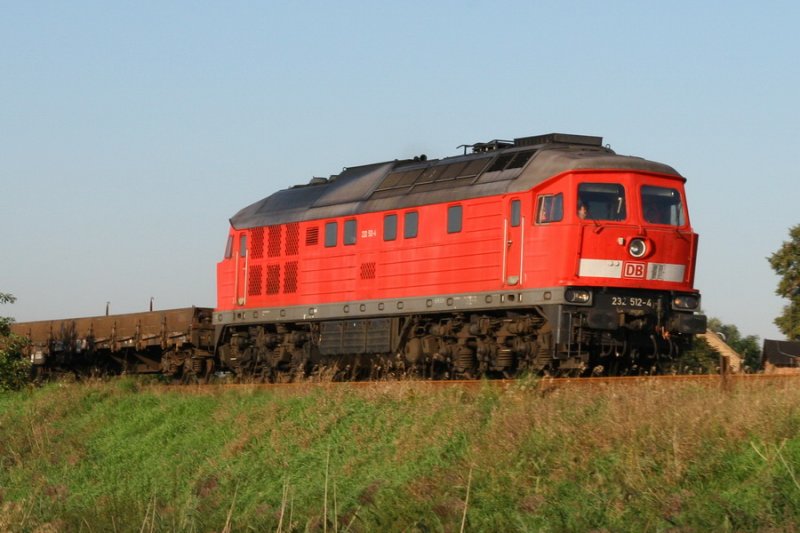 BR 232 mit Gterzug von Malchow nach Waren. 09/2006
