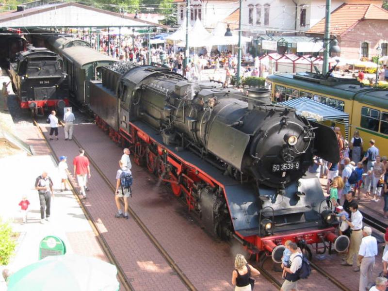 BR 50 3539 der Ulmer Eisenbahnfreude am 24.08.2003 auf dem Bahnhofsfest in Bad Herrenalb bei Karlsruhe