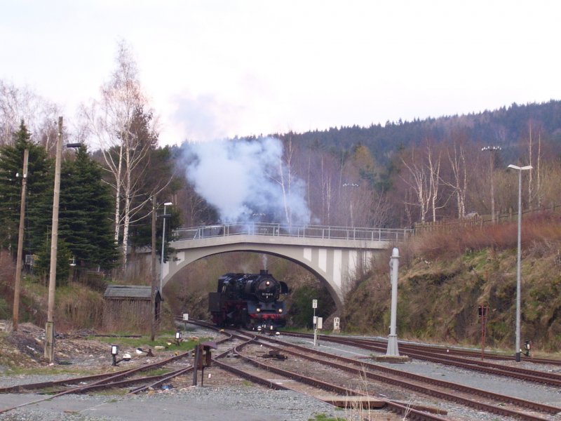 BR 50 3648-8 setzt am 25.04.08 im Bahnhof Cranzahl um.