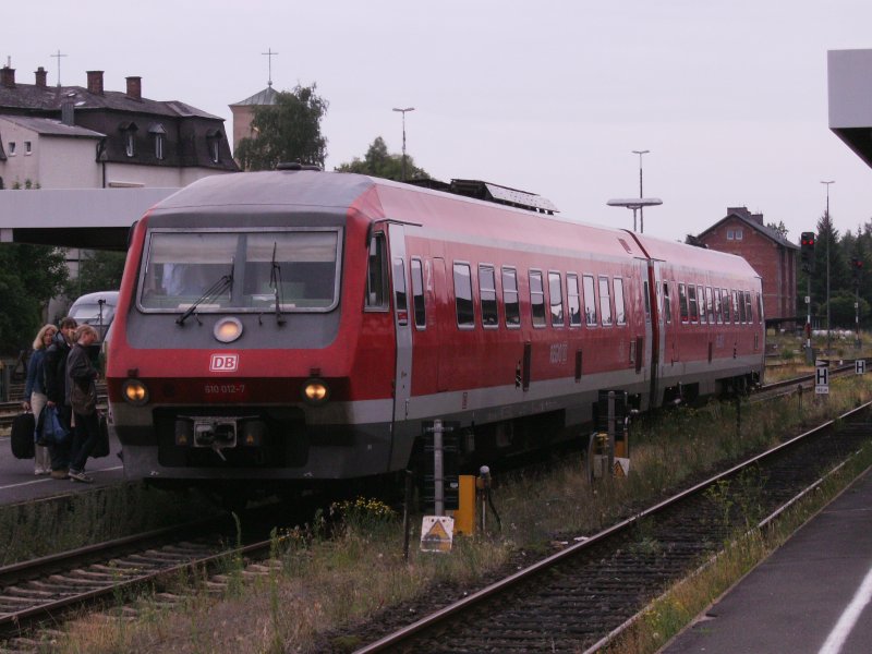 BR 610 012-7 als RE nach Nrnberg am 14.07.2008
in Weiden(Obpf).