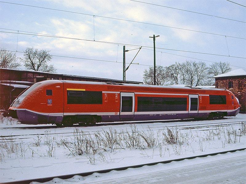 BR 641 021-1 auf einem Nebengleis in Gotha Hbf am 29.1.2005