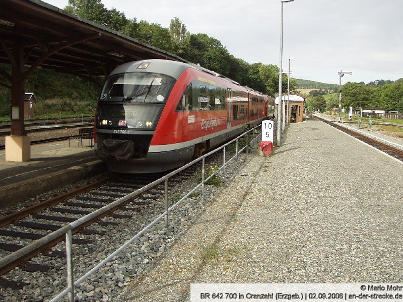 BR 642 700 (Desiro) in Cranzahl (Erzgebirge) fhrt nach kurzem Aufenthalt weiter nach Chomutov (CZ).