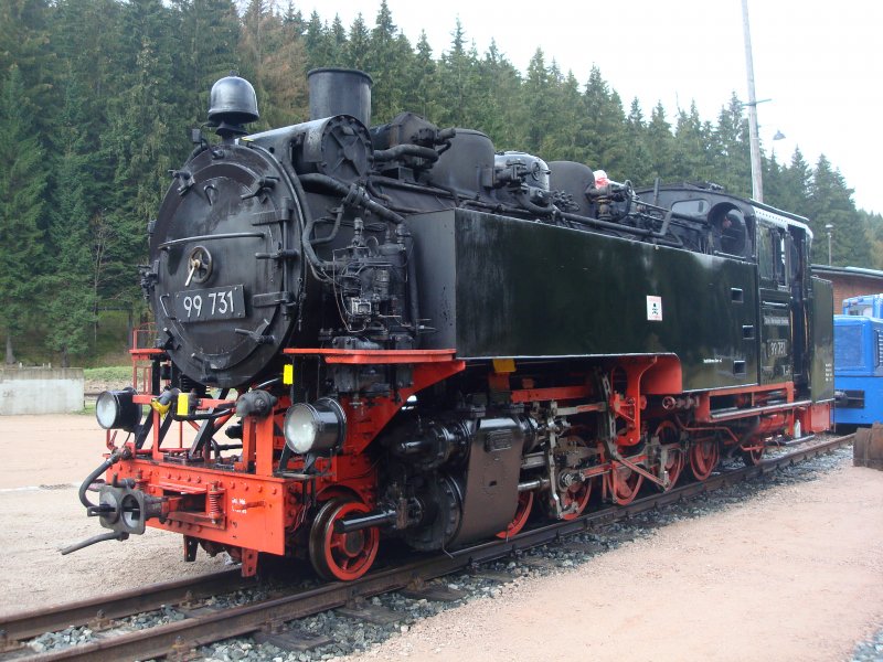 BR 99 731, Schmalspurdampflok, die Gastlok aus Zittau kommt in Sch�nheide/Vogtland zum WCd-Festival Okt.2009 zum Einsatz 