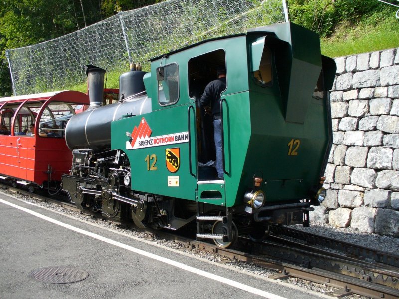 BRB - Dampflok  H 2/3  12    BERN   im Bahnhofsareal von Brienz am 08.09.2007