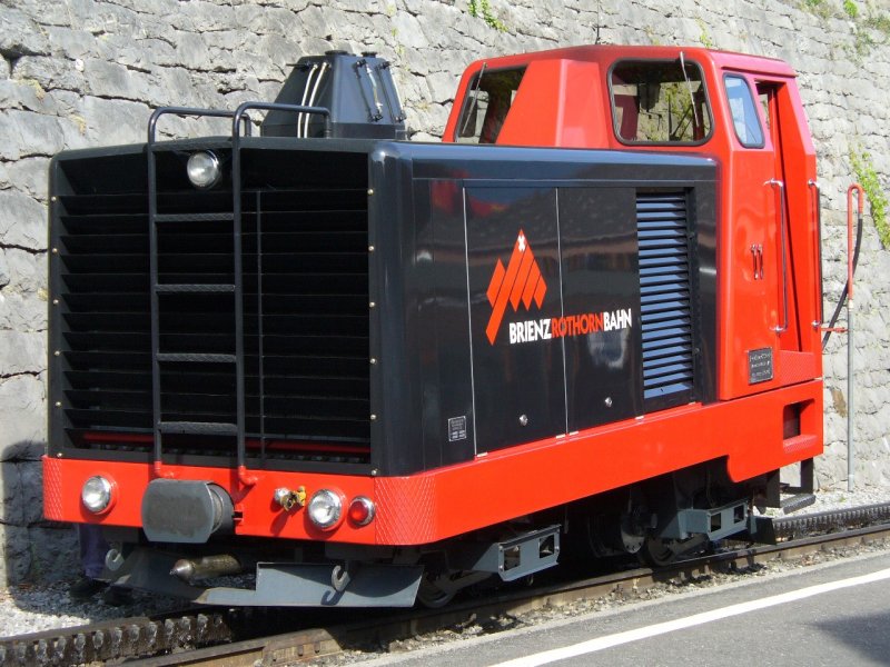 BRB - Zahnrad Diesellok  Hm 2/2 11  im Bahnhof von Brienz am 08.09.2007
