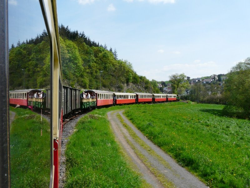 Brohltalbahn - Vulkan Express unterwegs bei der Bergfahrt nach Engeln am 03.05.2008
