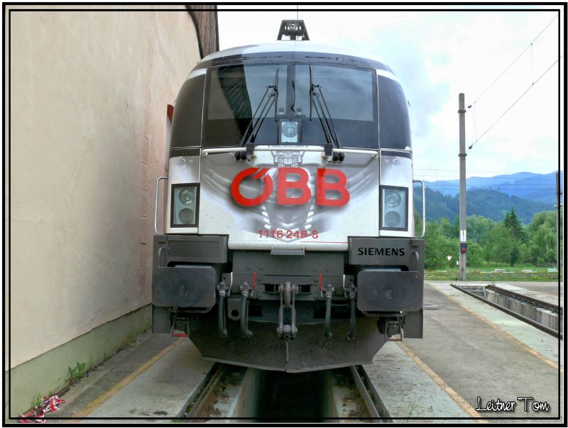 Bundesheer Taurus 1116.246 steht neben dem Heizhaus in Knittelfeld 12.06.2007