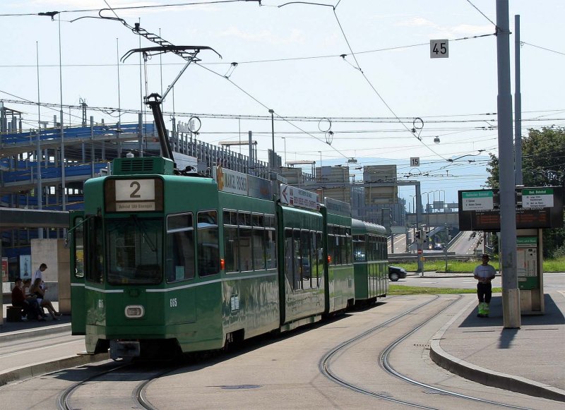 BVB Be 4/6 665 Beim Basel Badischer Bahnhof an der Schwarzwaldallee am 15. August 2007
