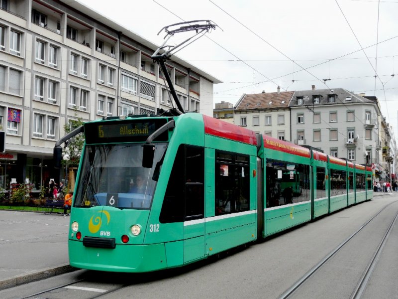 BVB - Be 6/8 312 unterwegs auf der Linie 6 am 12.07.2008