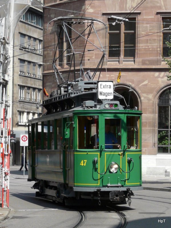 BVB - Extrafahrt mit dem Ce 2/4 47 in der Stadt Basel am 28.06.2009