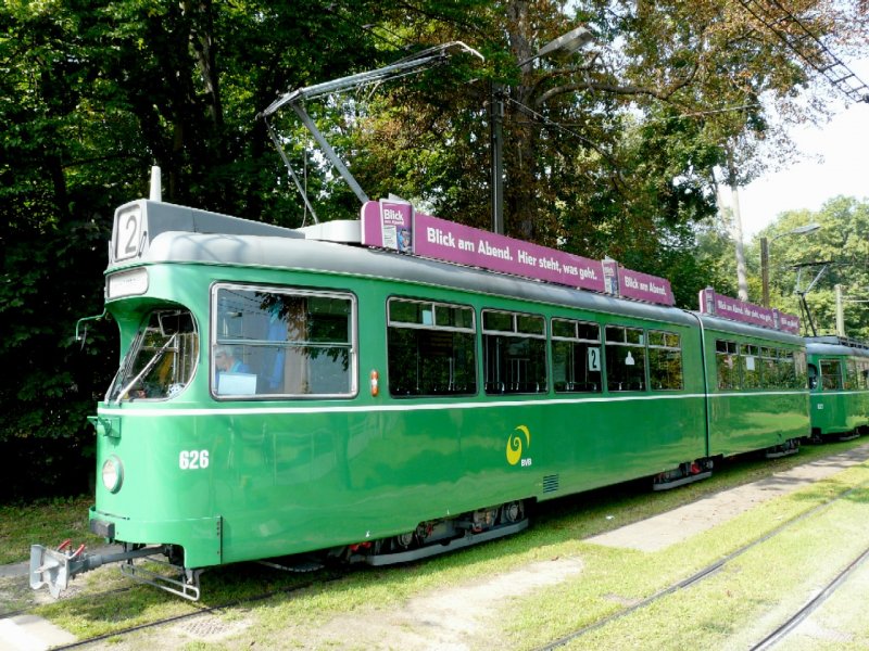 BVB - Gelenktram Be 4/6  626 unterwegs auf der Linie 2 am 19.09.2008