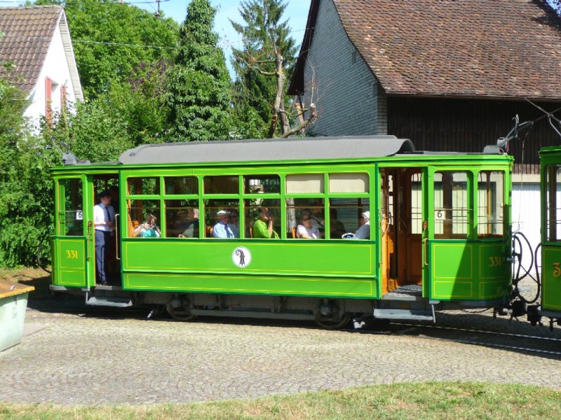 BVB - Oldtimer Tramanhnger C 331 unterwegs in Riehen bei der 100 Jahr Feier der Linie 6  am 10.08.2008
