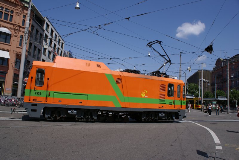 BVB Schienenreinigungstram am Baseler Hauptbahnhof am 22.05.2007
