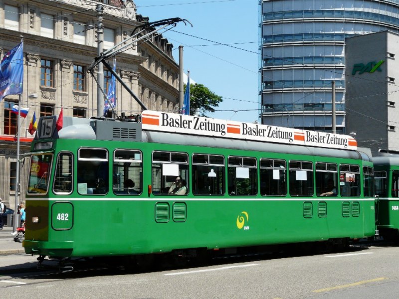 BVB - Tram Be 4/4 eingeteilt auf der Linie 15 am 21.06.2008