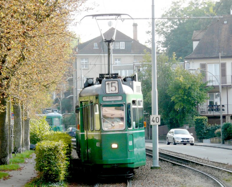 BVB - Tram Be 4/4  459 unterwegs auf der Linie 15 am 19.09.2008