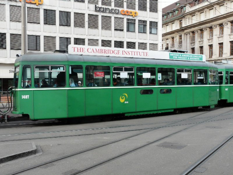 BVB - Tramanhnger B 1487  unterwegs auf der Linie 14 am 15.03.2008