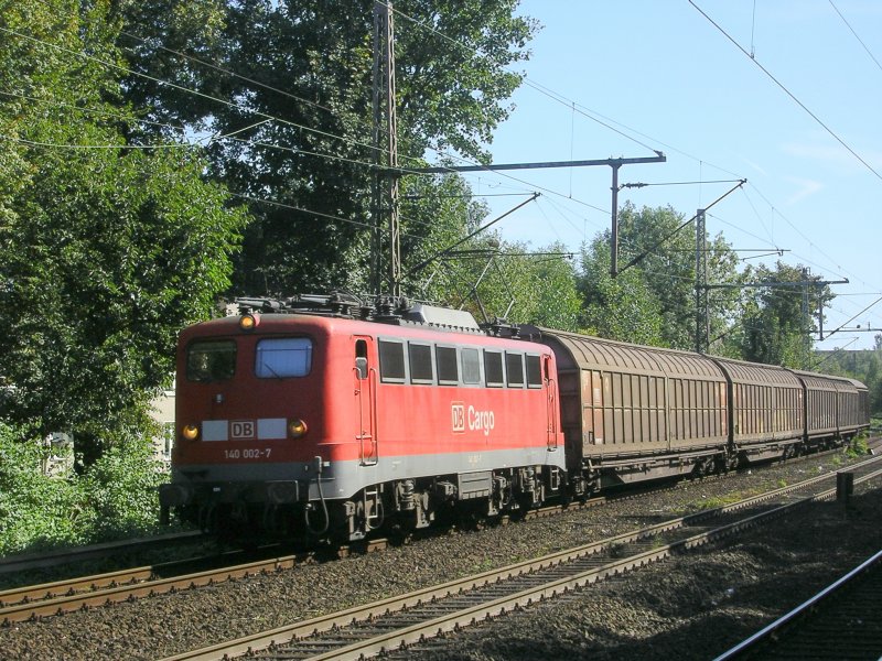 Cargo 140 002-7 mit kurzen GZ nach Wanne Eickel.(09.09.2008)