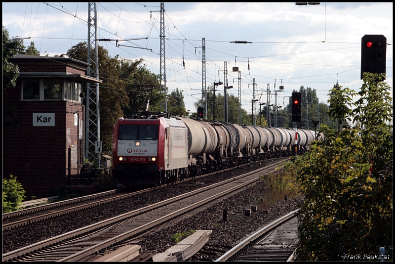 CCL 185-CL 003 mit Kesselwagen (angemietet von Veolia Cargo Deutschland, gesichtet Berlin Karow 11.09.2009)