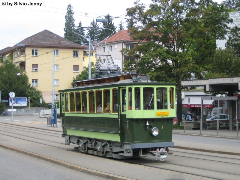 Ce 2/2 1 ''Oerliker'' am 9.9.07 beim Tram-Museum Burgwies