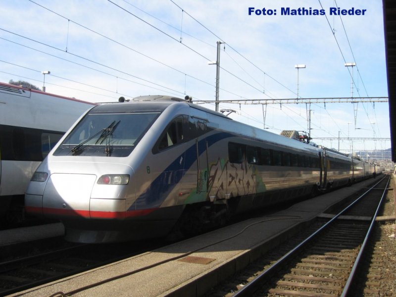 Cisalpino 470 008 in Chiasso bei dem Dienstaufenthalt am 14.02.09