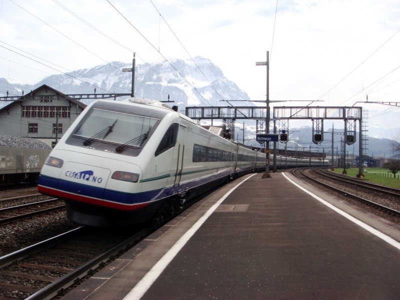 Cisalpino auf Geisterfahrt am 08.04.2008 bei Schwyz