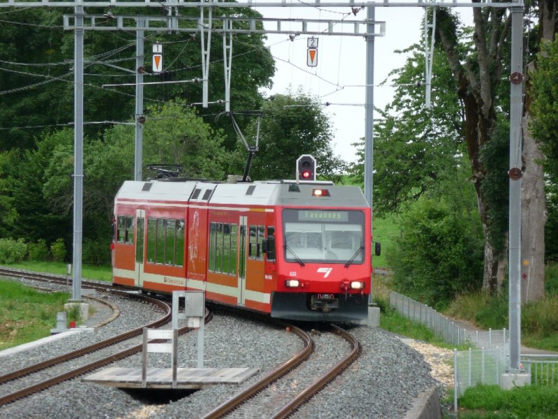 CJ - Gelenktriebwagen ABe 2/6 632 unterwegs nach Tavannes am 01.08.2008