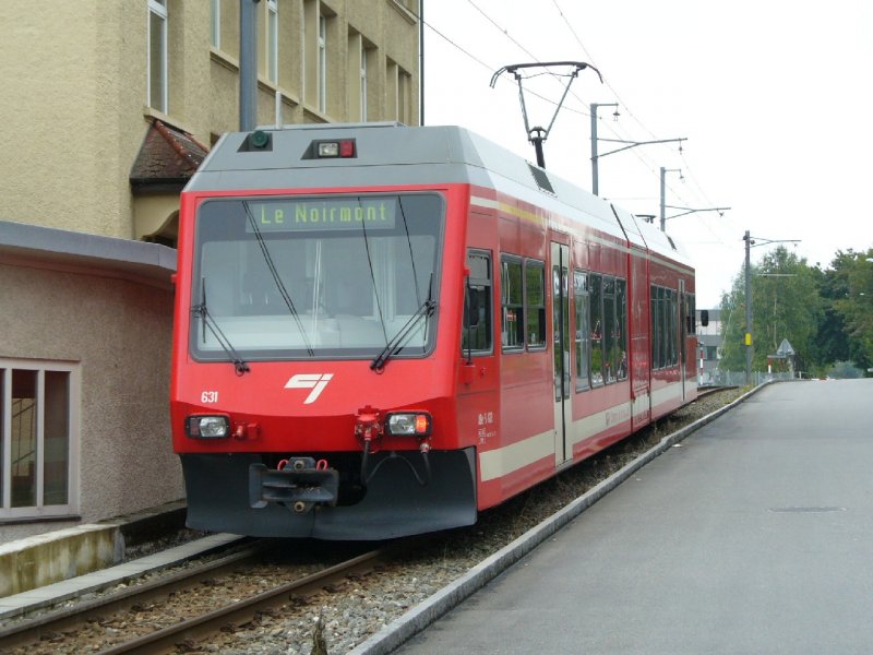 CJ - Triebwagen ABe 2/6  631 unterwegs nach Le Norimont am 07.09.2007