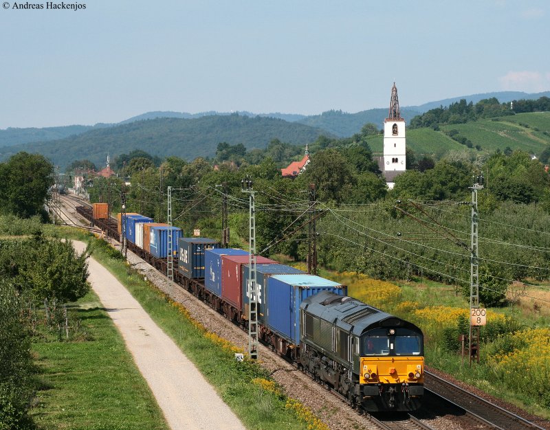Class 66 *** mit einem KLV bei Denzlingen 7.8.09
