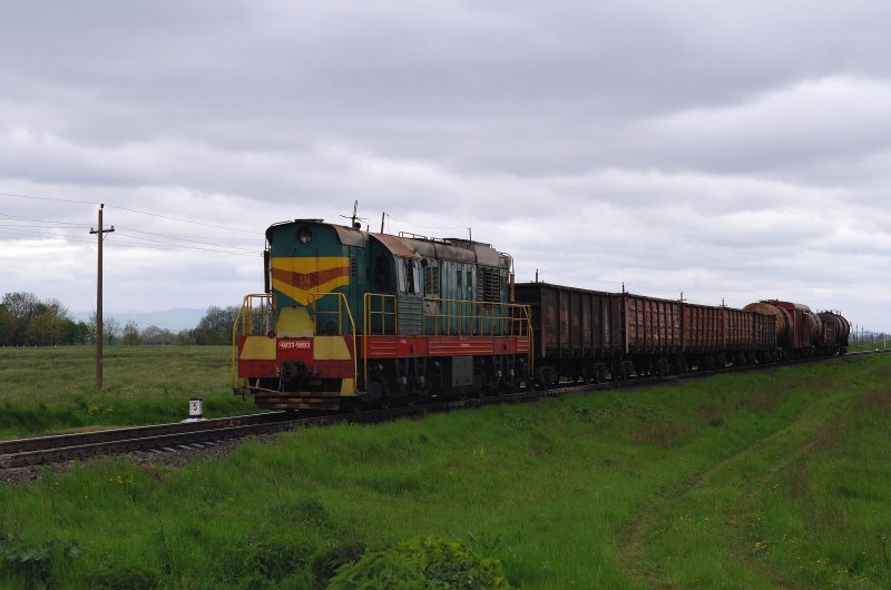 CME3 - 5893 mit einem Gterzug bei Matiivci (03.05.2008)