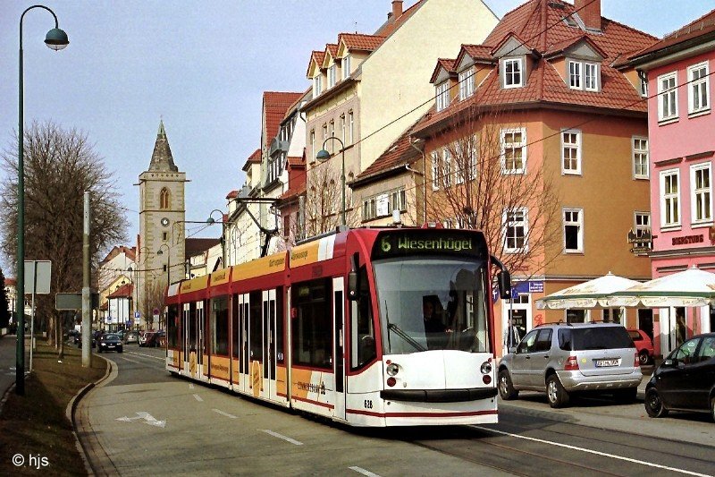 Combino 628 auf der Andreasstrae, Nhe Domplatz (11. Mrz 2004)