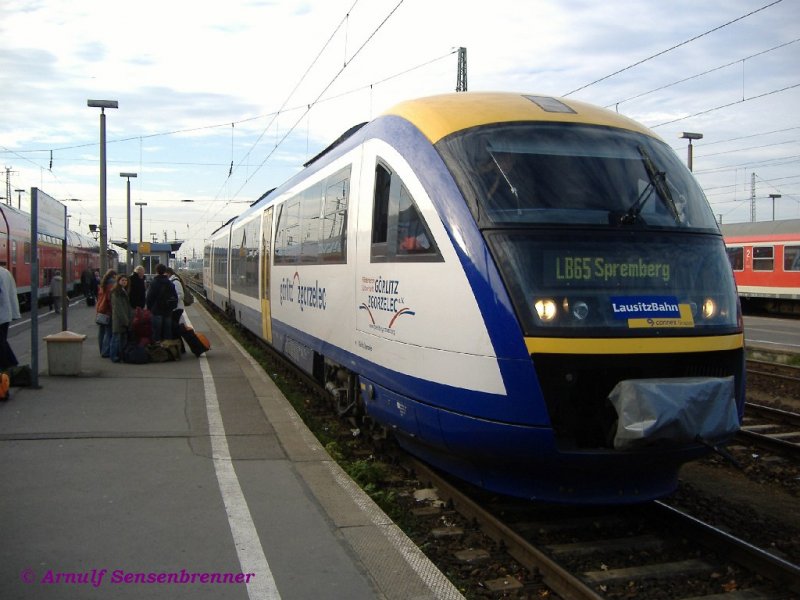 Connex-Lausitzbahn VT610  Kulturzug Grlitz-Zgorzelec 
Cottbus 
18.11.2006