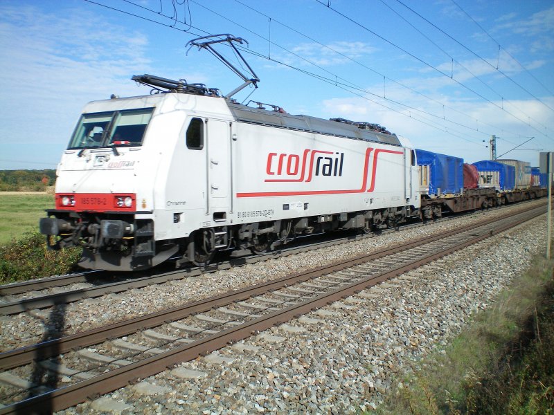 Crossrail 185 578 - 2 bei Offenburg.07.10.08