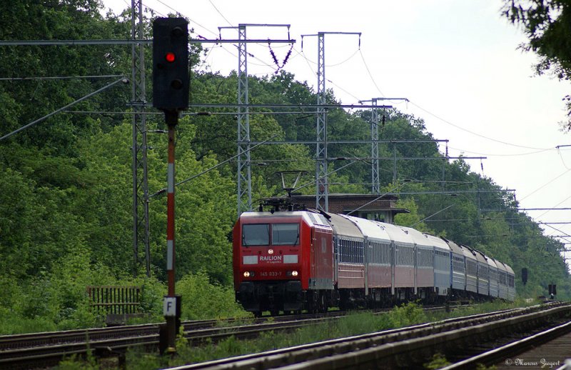 D 441 auf dem Weg nach Kiev Pass. Der Zug wird erst am 01.06.09 um 16:48 Uhr sein Ziel erreichen. Aufgenommen in Berlin Rahnsdorf. 31.05.2009 
