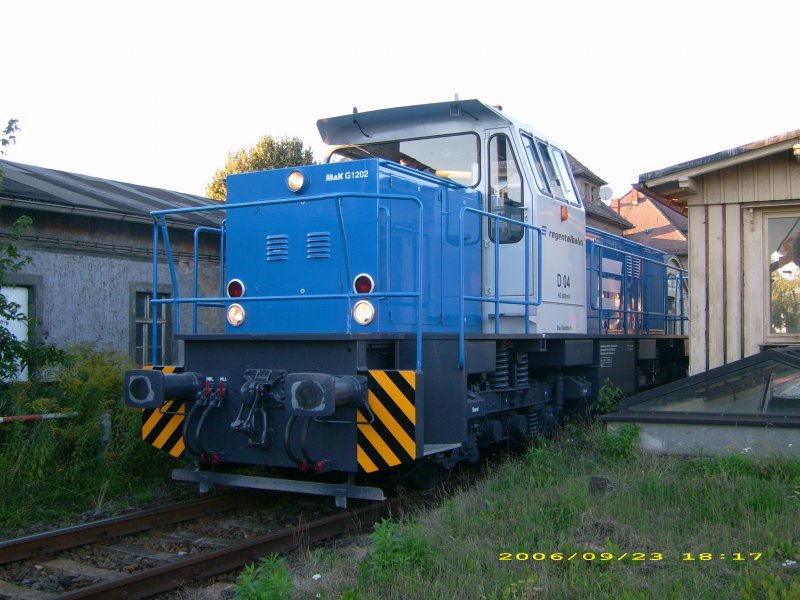 D04 der Regental Cargo im Bahnhof Wnschendorf/Elster