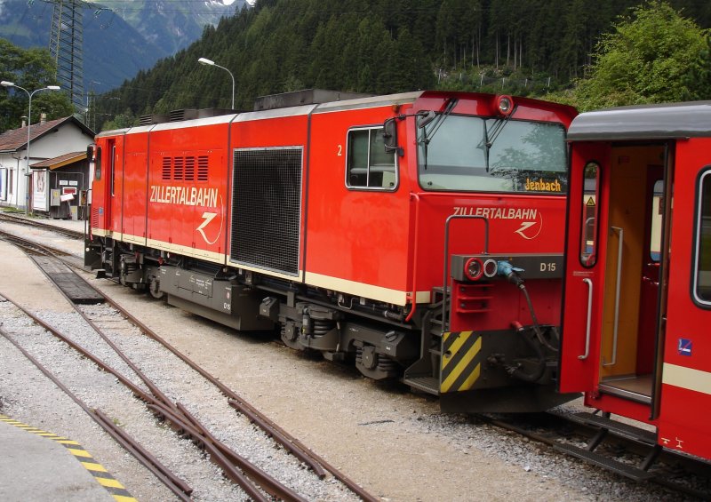 D15 im Bahnhof Mayrhofen; Juli 2009