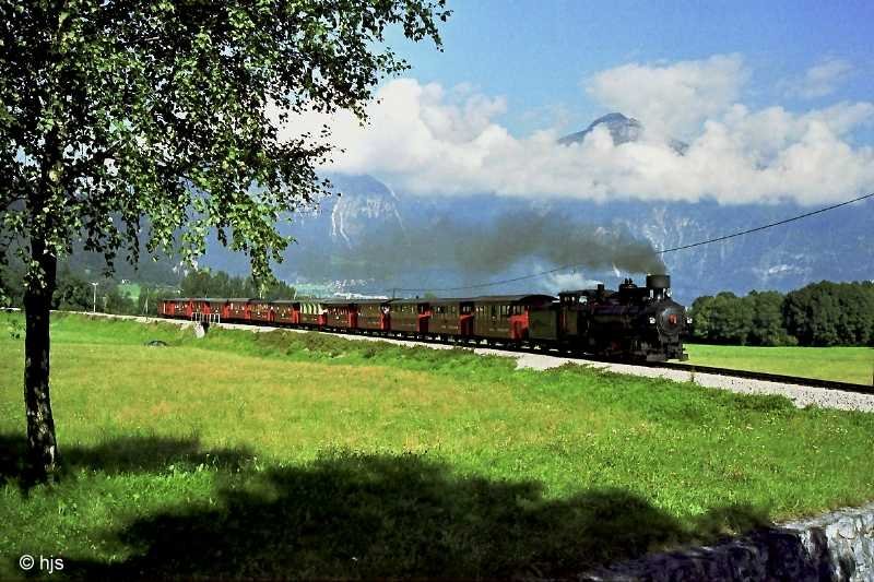 Dampfbummelzug mit Lok 4 bei Schlitters (4. September 1994)