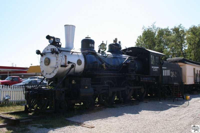 Dampflok 4-6-0 # 382 ausgestellt im Casey Jones Museum in Jackson Tennessee. Aufgenommen am 26. September 2008.