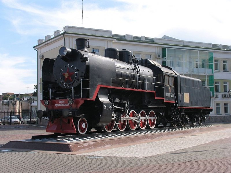 Dampflok C017-1600 auf Bahnhof Krasnojarsk Pass (Красноя́рск Пасс) am 11-9-2009.